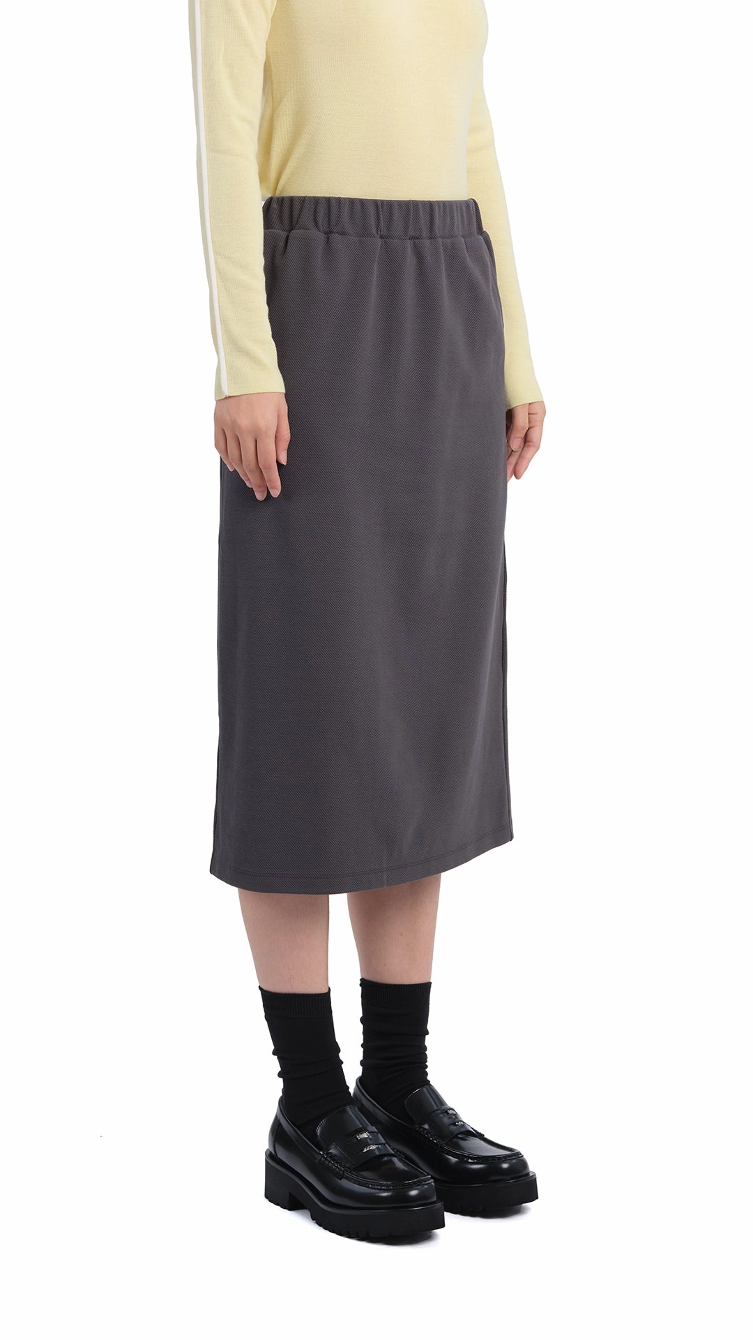 Winter Layering Urban Style Pencil Split Skirt