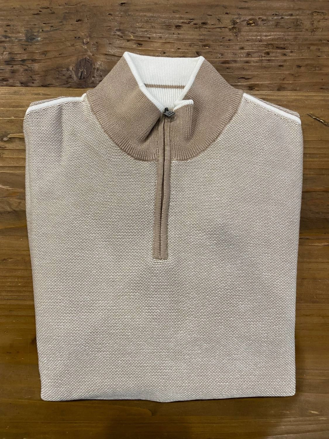 Lightweight Layer Men's Forever Lux Quarter Zip Sweater In Porcelaine Patent/ivory