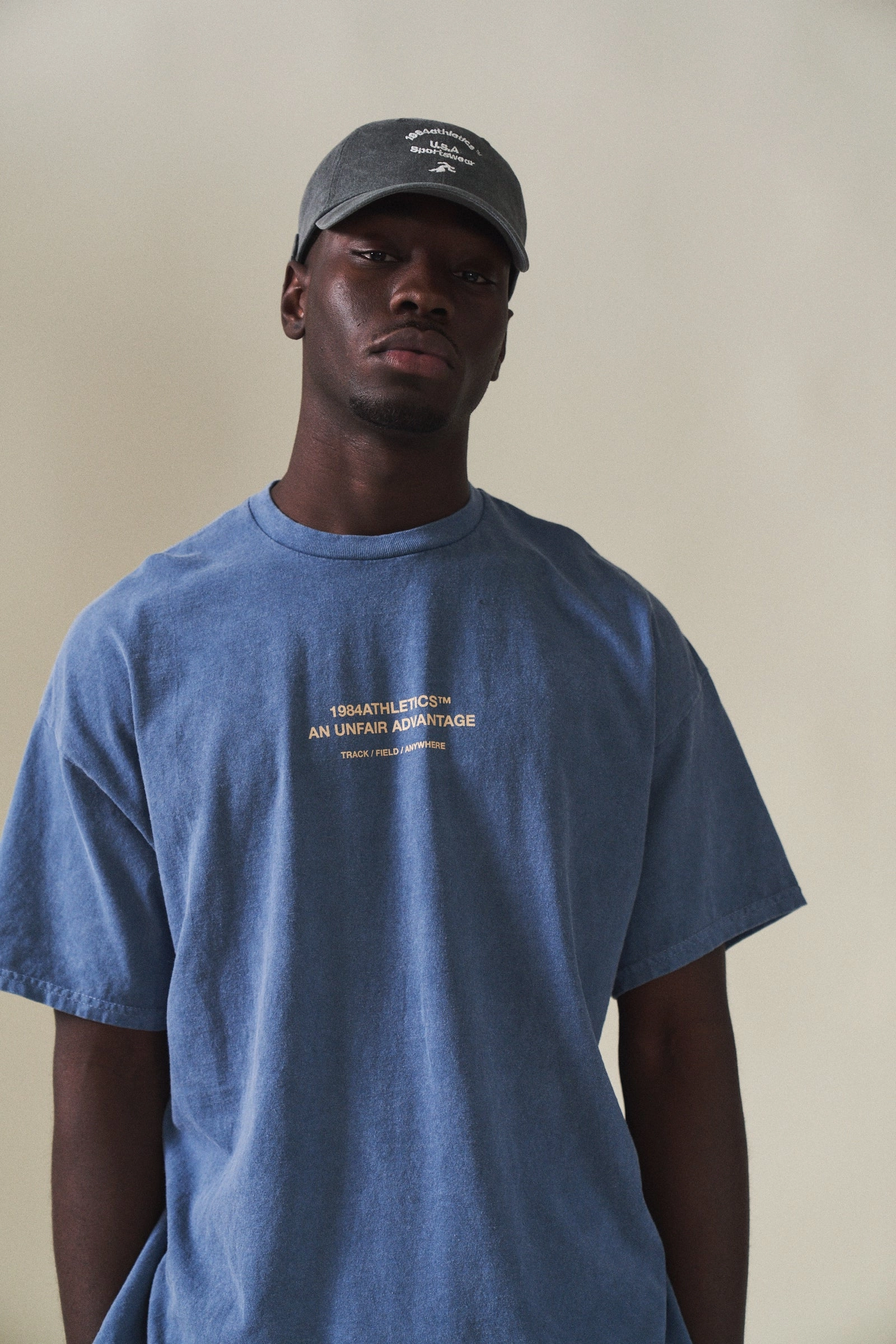 Vice 84 'Athletics' Vintage Washed Tee - Pacific Blue Cool Layering