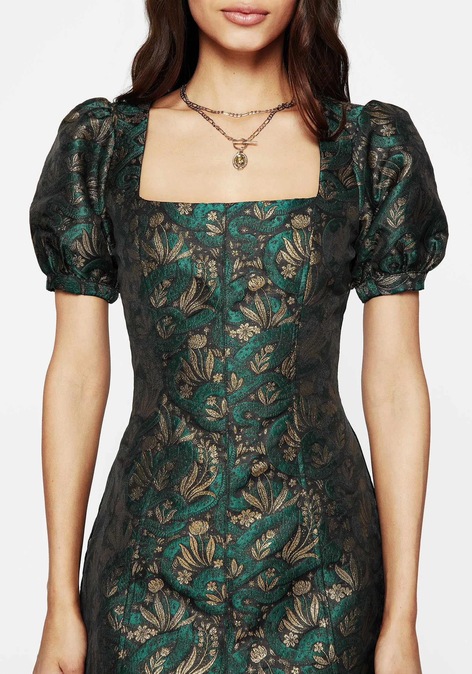 Smooth Edge Daytime Mood Rena Snake Jacquard Mini Dress