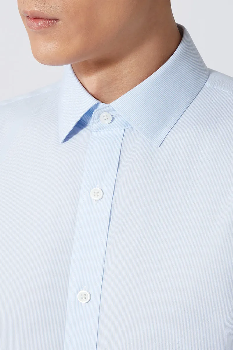 Wrinkle-Free Pinpoint Oxford Dress Shirt | Light Blue Stripes 1581NZ Business Meeting Current Style