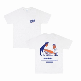 Active Comfort Style Non Iron Fabric Bada Bing x UN:IK 'Dead Hungry' Tee - White