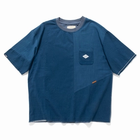 (TP1602) Indigo Patchwork Tee Sporty Look Wear