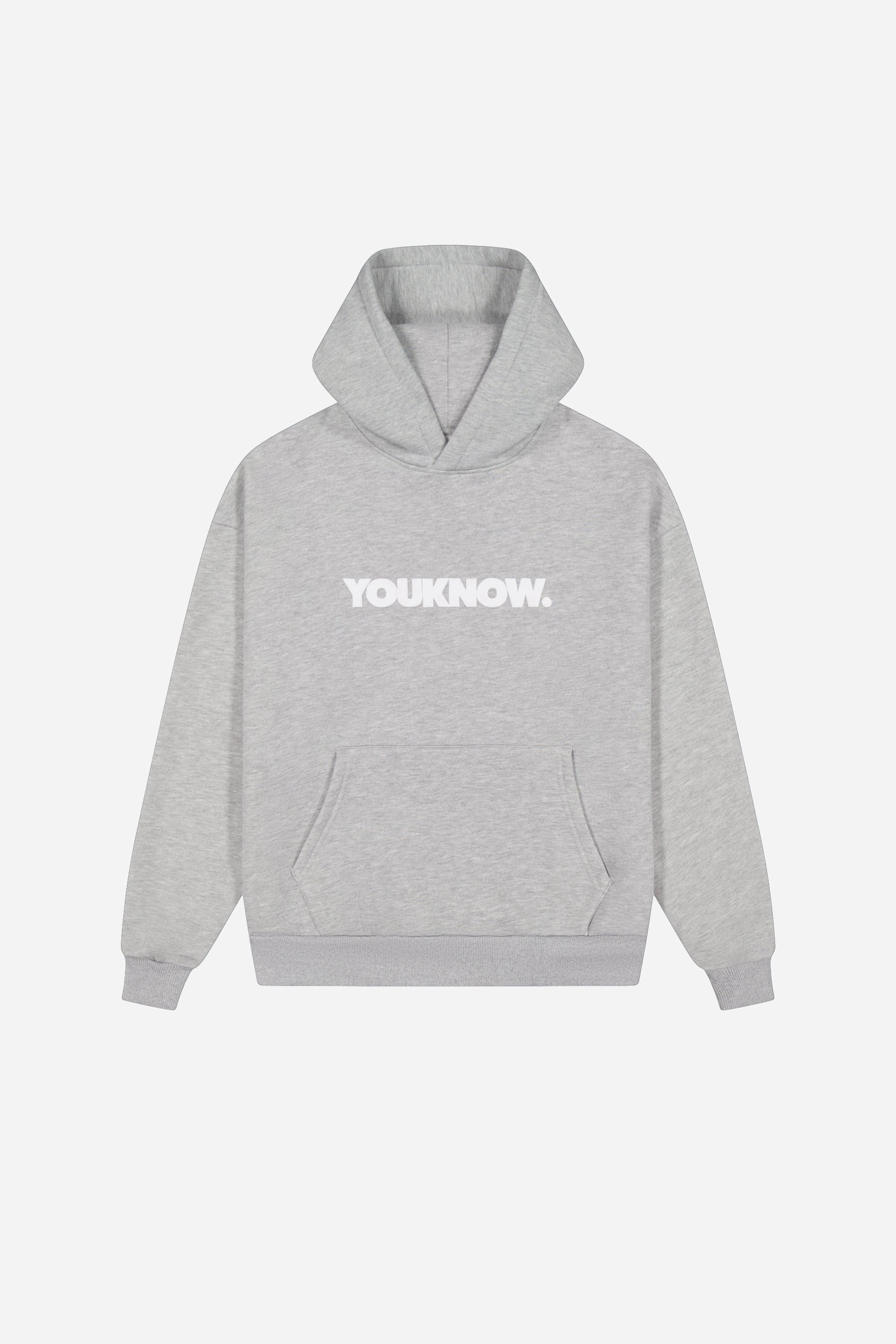 BLOCK HOODIE | Grey Stretch Blend Fabric