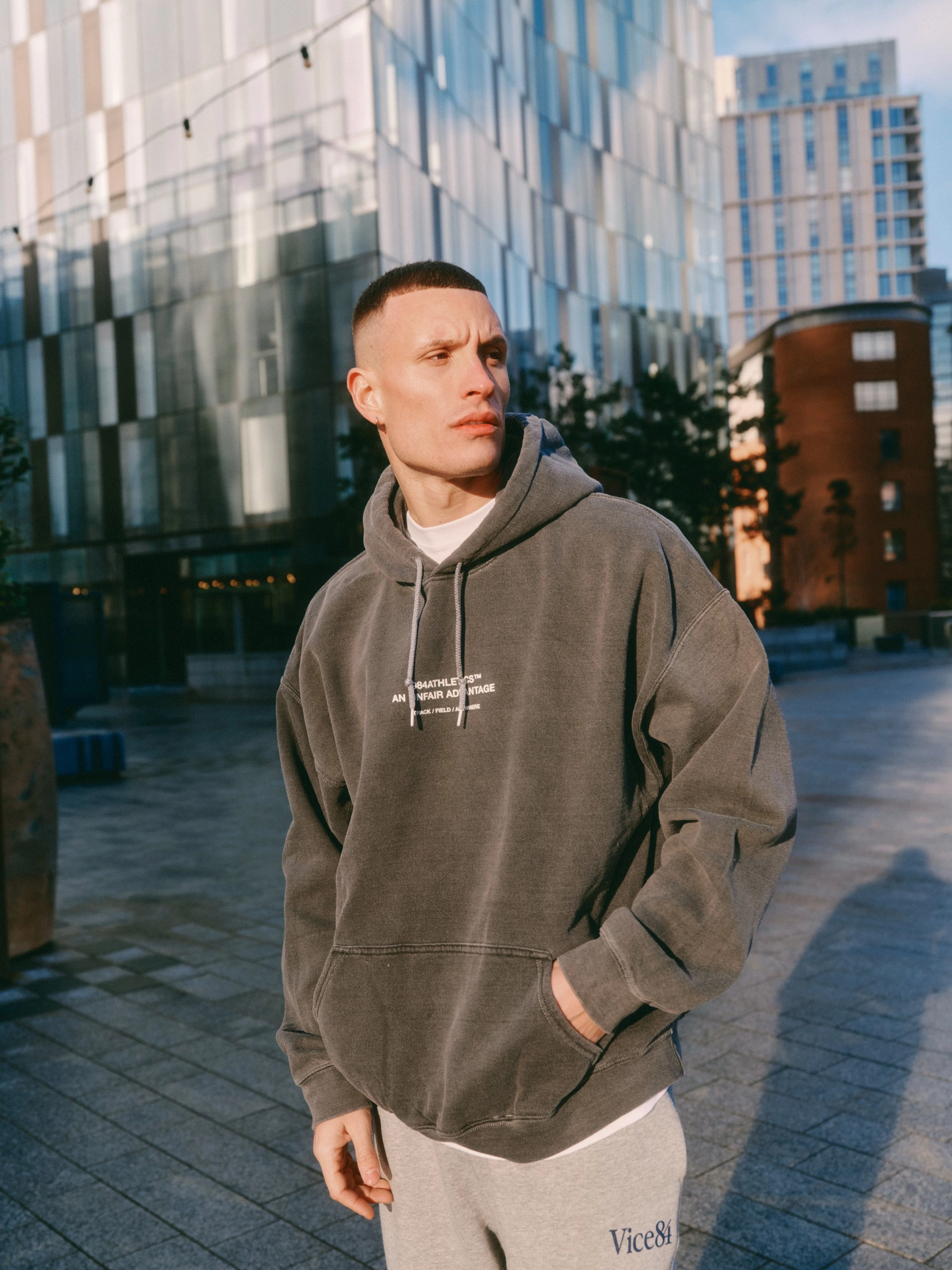 Vice 84 'Athletics' Vintage Washed Hoodie - Black Outdoor Style