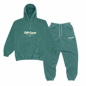 Anti Static Treatment Vice 84 'Off-Court GSM' Hoodie & Jogger Set - Vintage Washed Forest