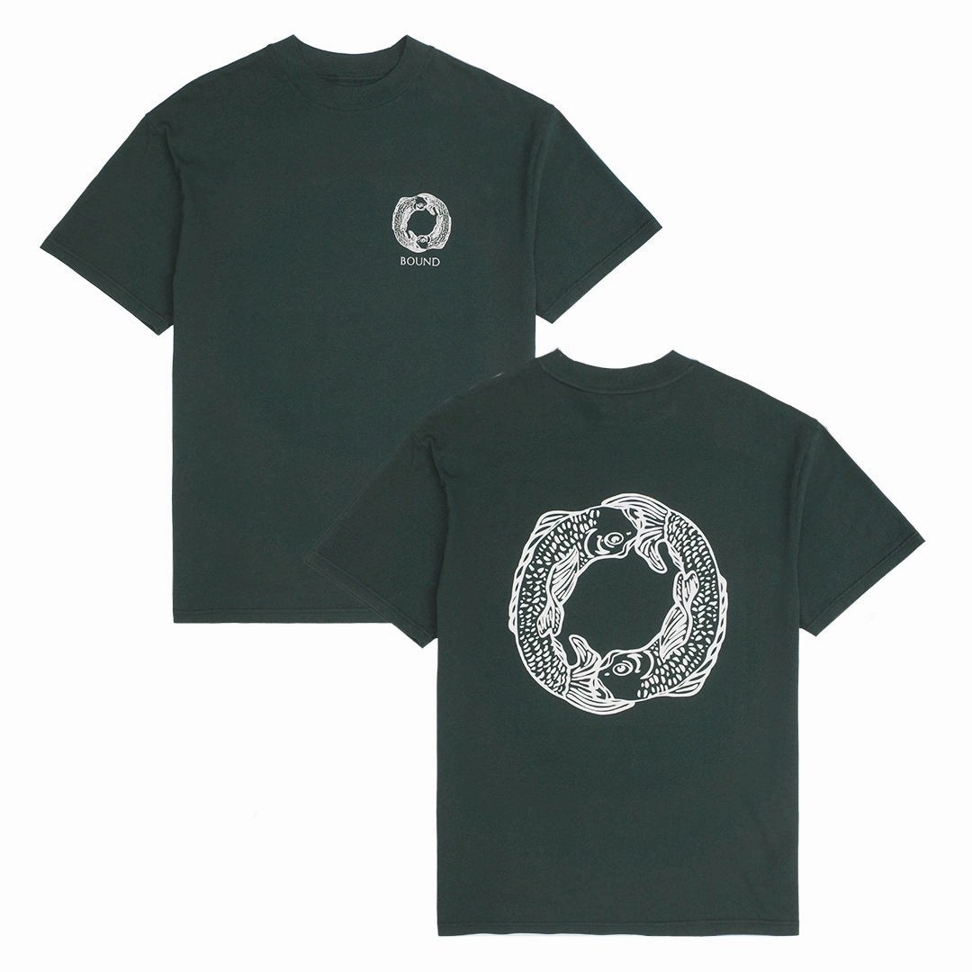 Snag Resistant Surface Simple and Chic bound 'Angling Crest' Tee - Forest Green