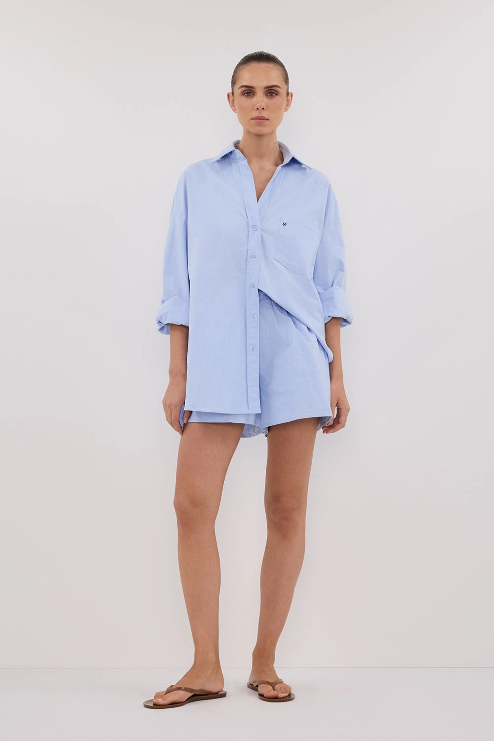 Casual Wear Non Irritating Seams RHEA BLUE COTTON SHORT