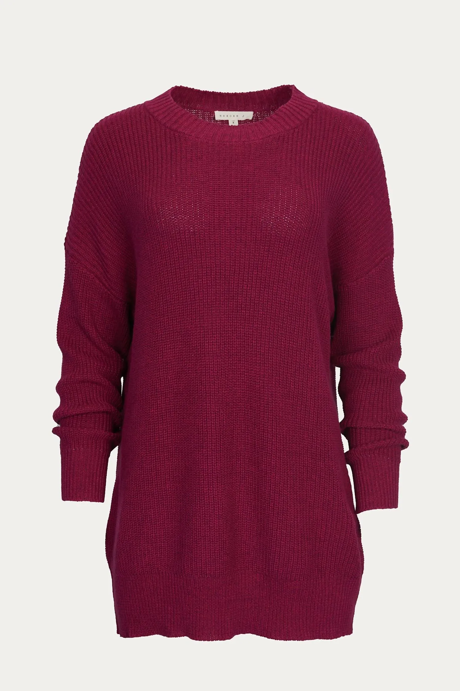 Snuggle Ready Knit Fashion Ribbed-Knit Cotton Sweater In Plum