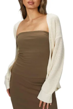 Knitwear Essential Effortless Warmth Ribbed Kurt Cardigan In Natural
