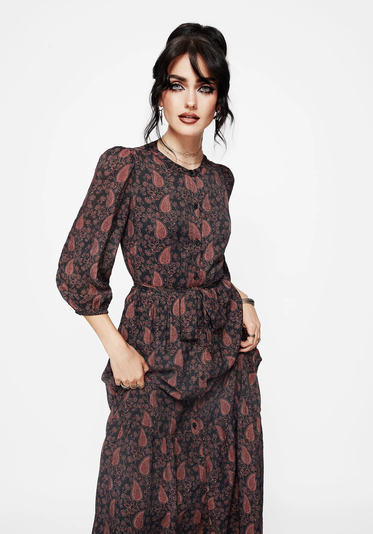 Cocktail Ready Isola Paisley Shift Midaxi Dress