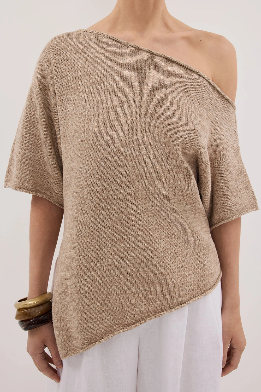 RICK NATURAL ASYM KNIT TOP PreShrunkCotton