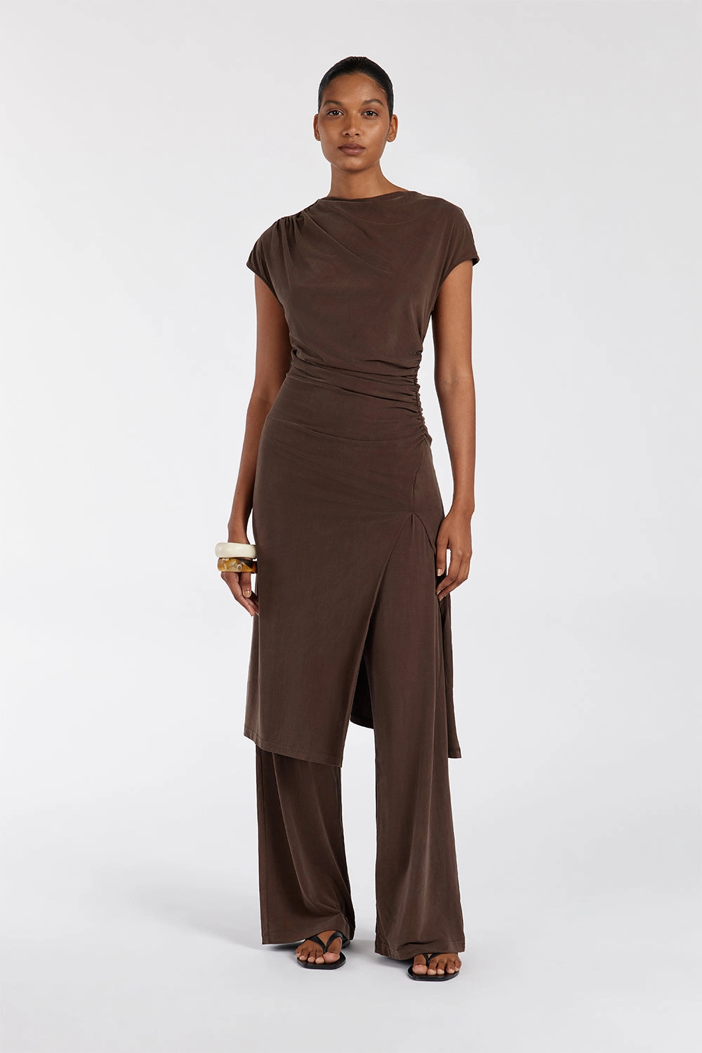 Everyday Style Water resistant coating RIO BITTER CHOC WIDE LEG MODAL PANT