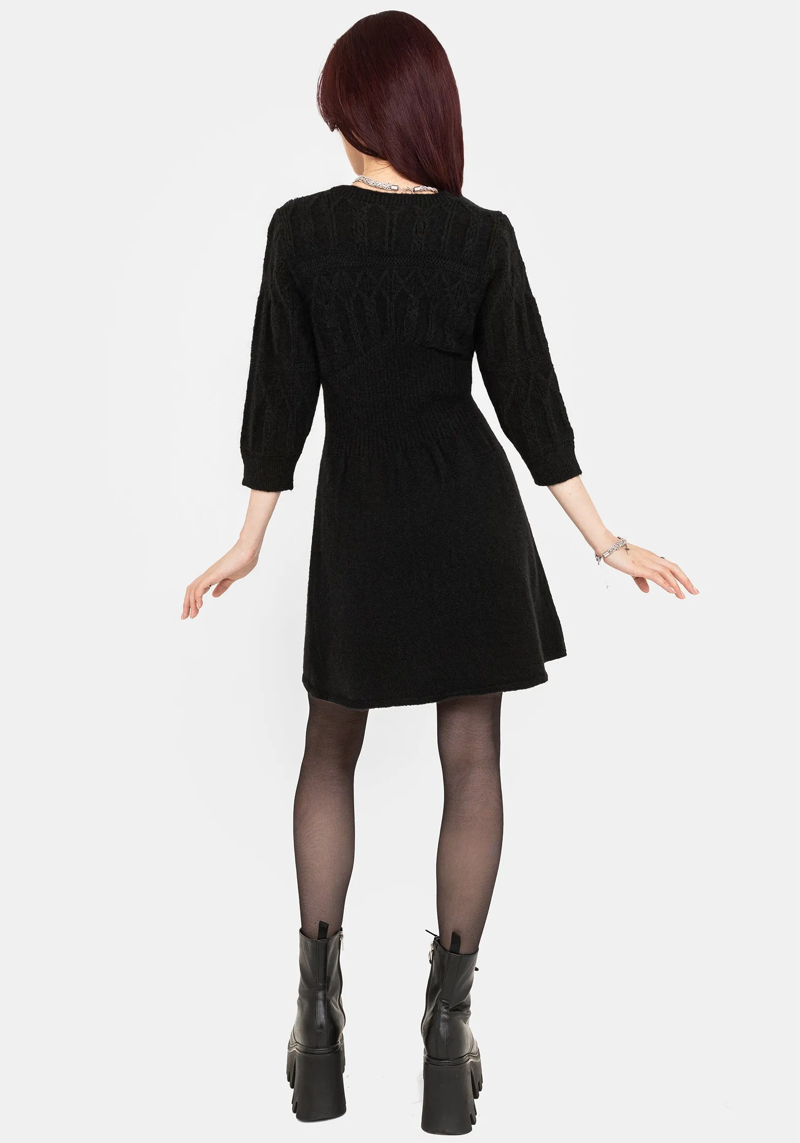 Ritual Gothic Architecture Cable Knit Mini Dress Must Have Retro Vibes