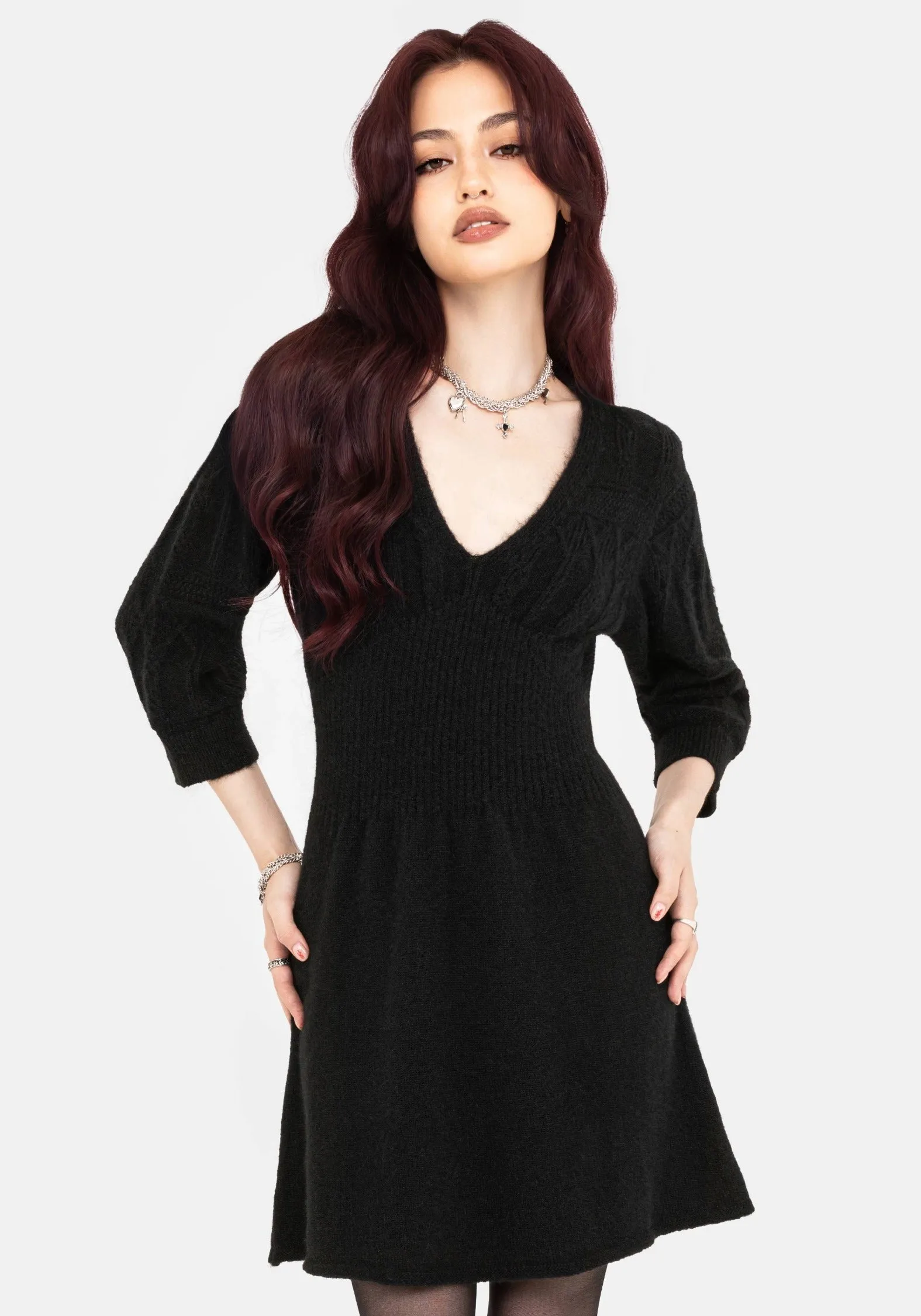 Fluid movement Ritual Gothic Architecture Cable Knit Mini Dress