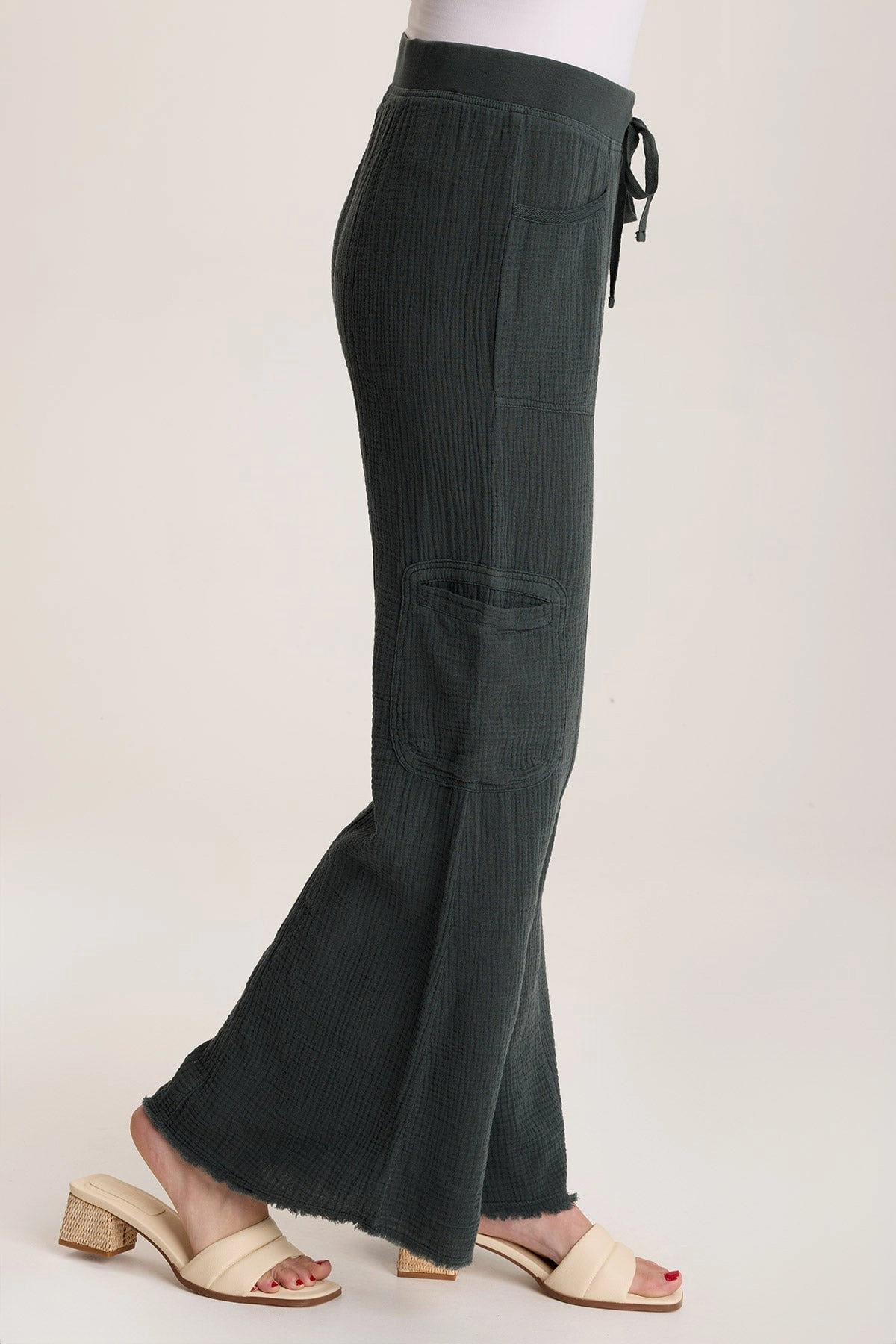 Dynamic Flex Panels Hip Friendly Pockets Rizal Gauze Pocket Flare Pant