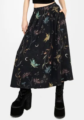 All Day Look Rosanella Floral Print Midi Skirt