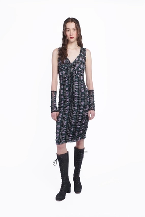 Rosetti Mesh Ruched Tie Dress Elegant Piece Fresh Palette