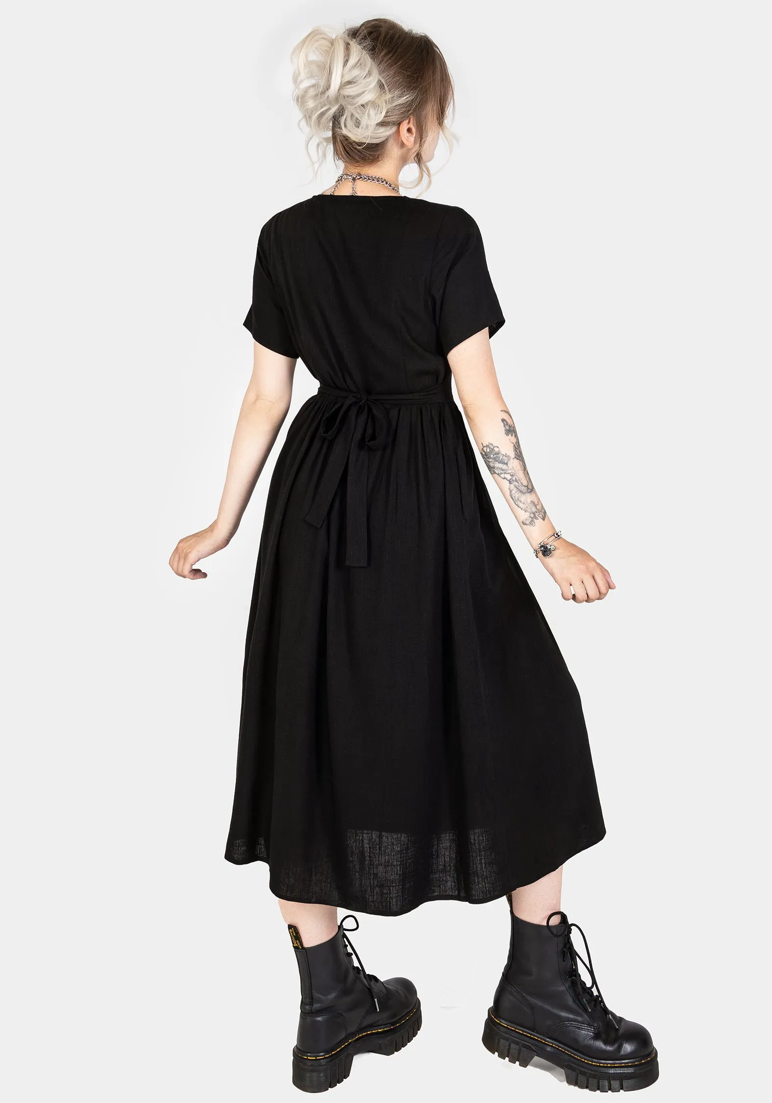 Rowan Linen Button Up Midi Dress Perfect Wearable Bold Mood