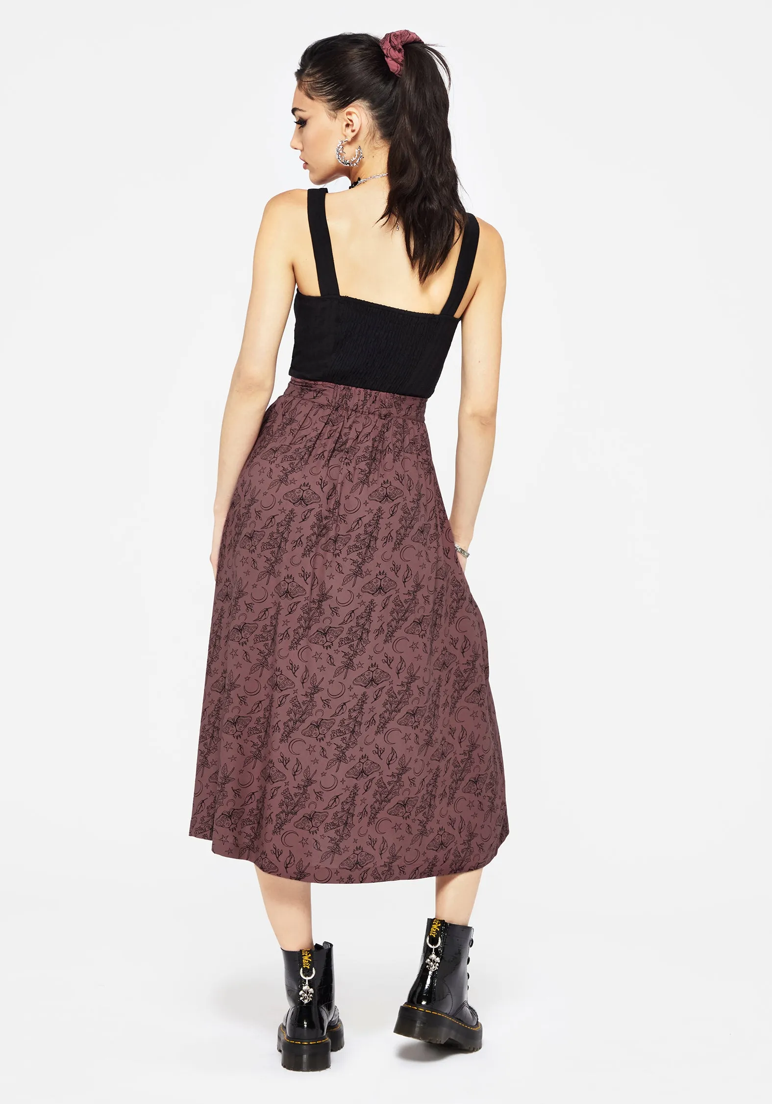 Roxana Moth Foxglove Button Down Midi Skirt Fit Choice Sophisticated Mood