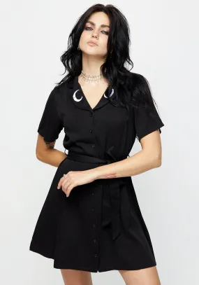 Luna Button Down Mini Shirt Dress BreathableFabric