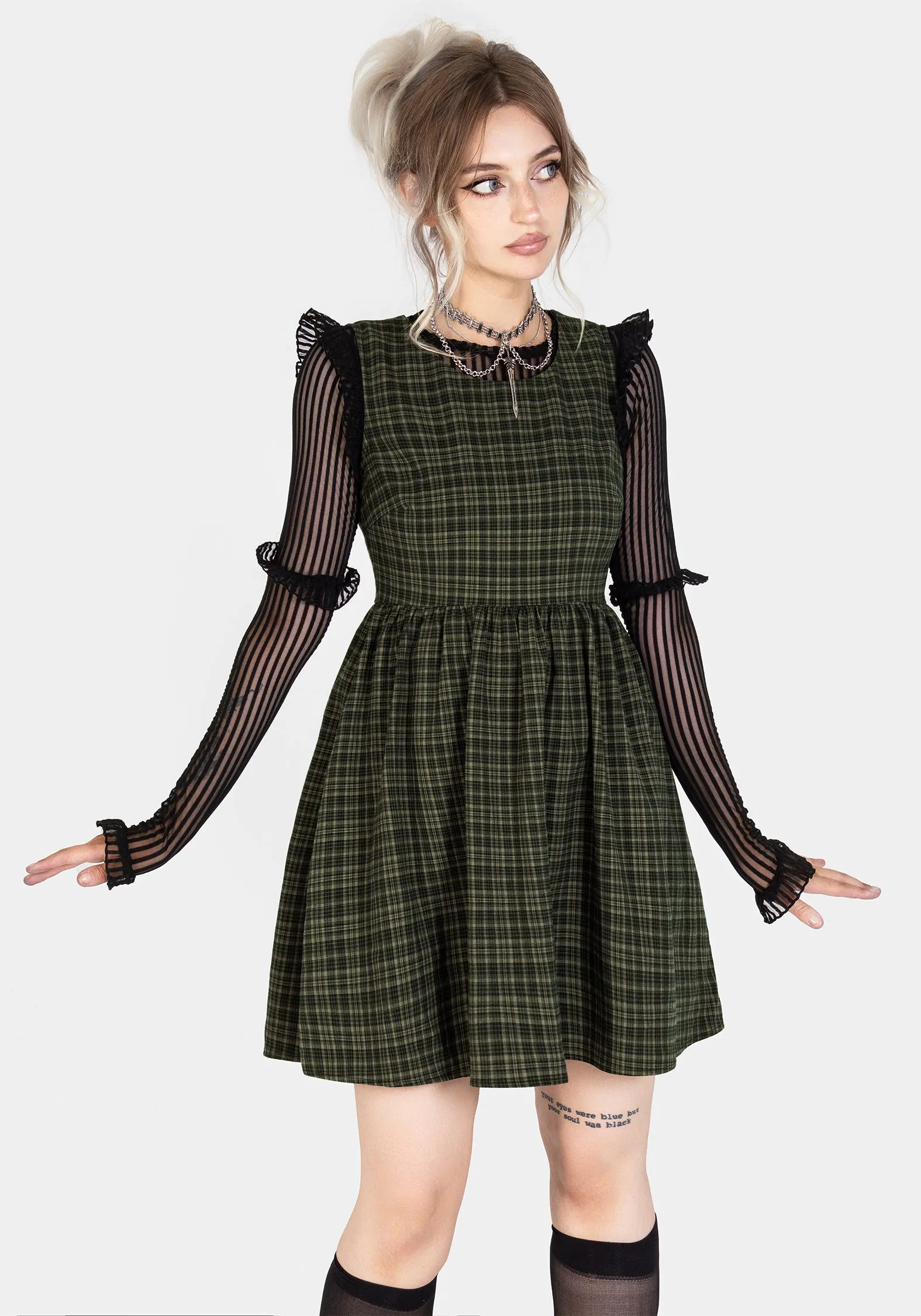 Travel piece Sabine Check Mini Skater Dress