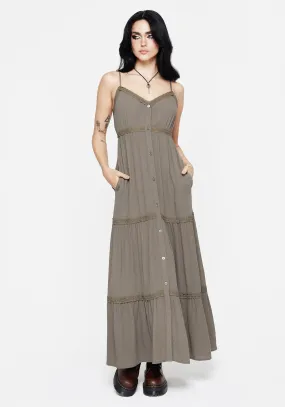 Front Detail Relaxed Layers Sara Tiered Lace Maxi Cami Dress