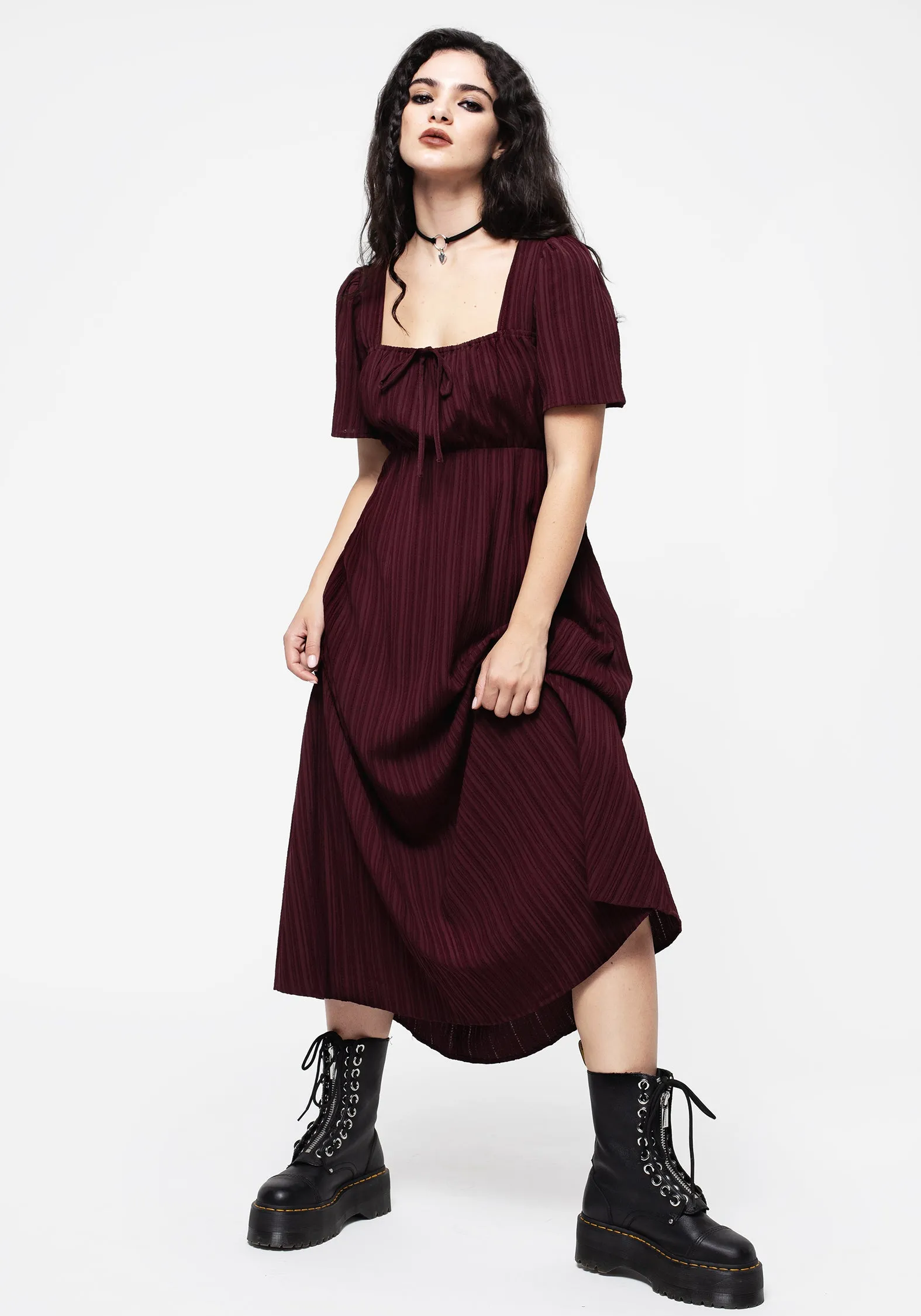 Slim Shape Sarcophagi Ruched Front Midaxi Dress