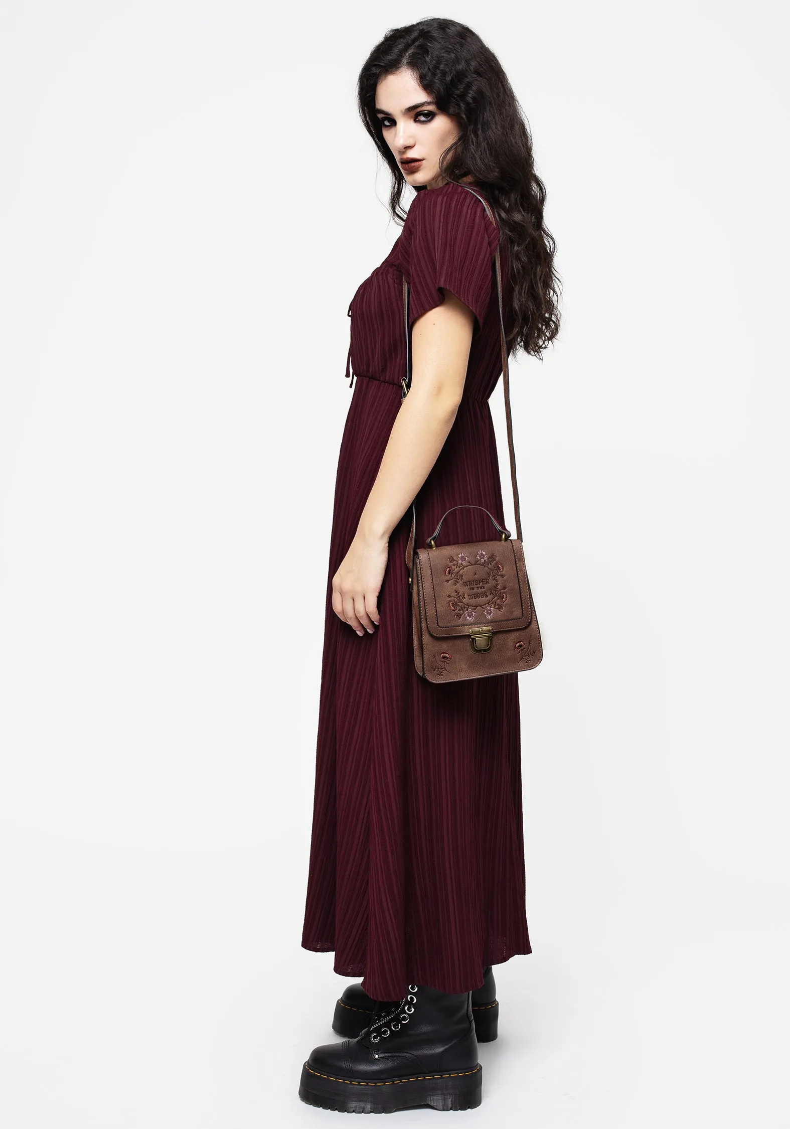 Sarcophagi Ruched Front Midaxi Dress Calm Energy