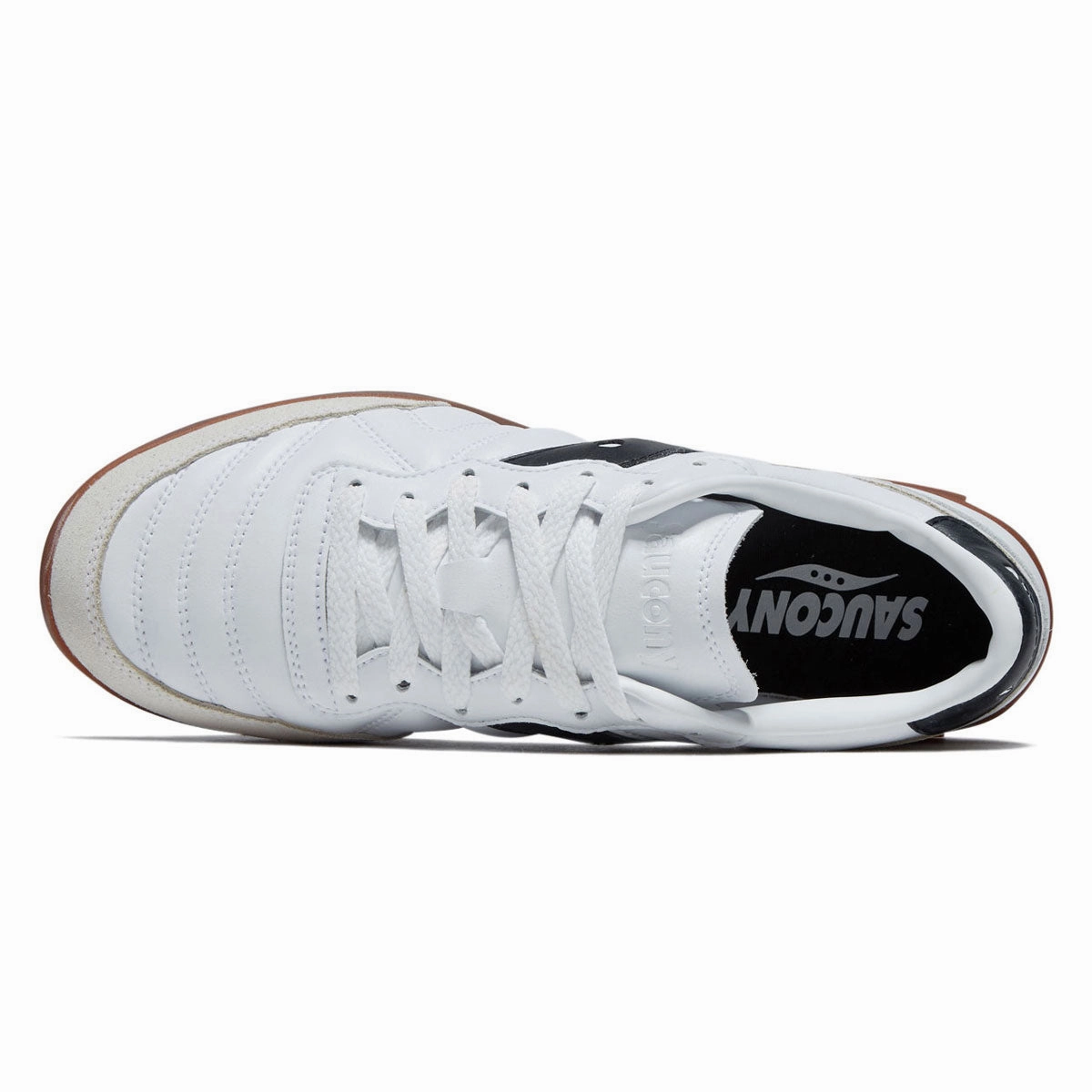 Auxetic Knit Flexible Torsion System Saucony 586i Leather Shoes - White/Black