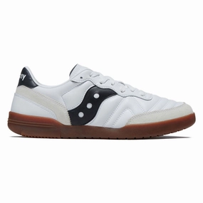 Shock-absorbent wear Saucony 586i Leather Shoes - White/Black