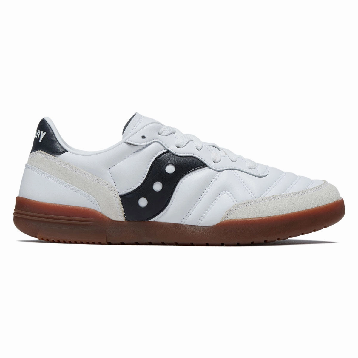 Shock-absorbent wear Saucony 586i Leather Shoes - White/Black
