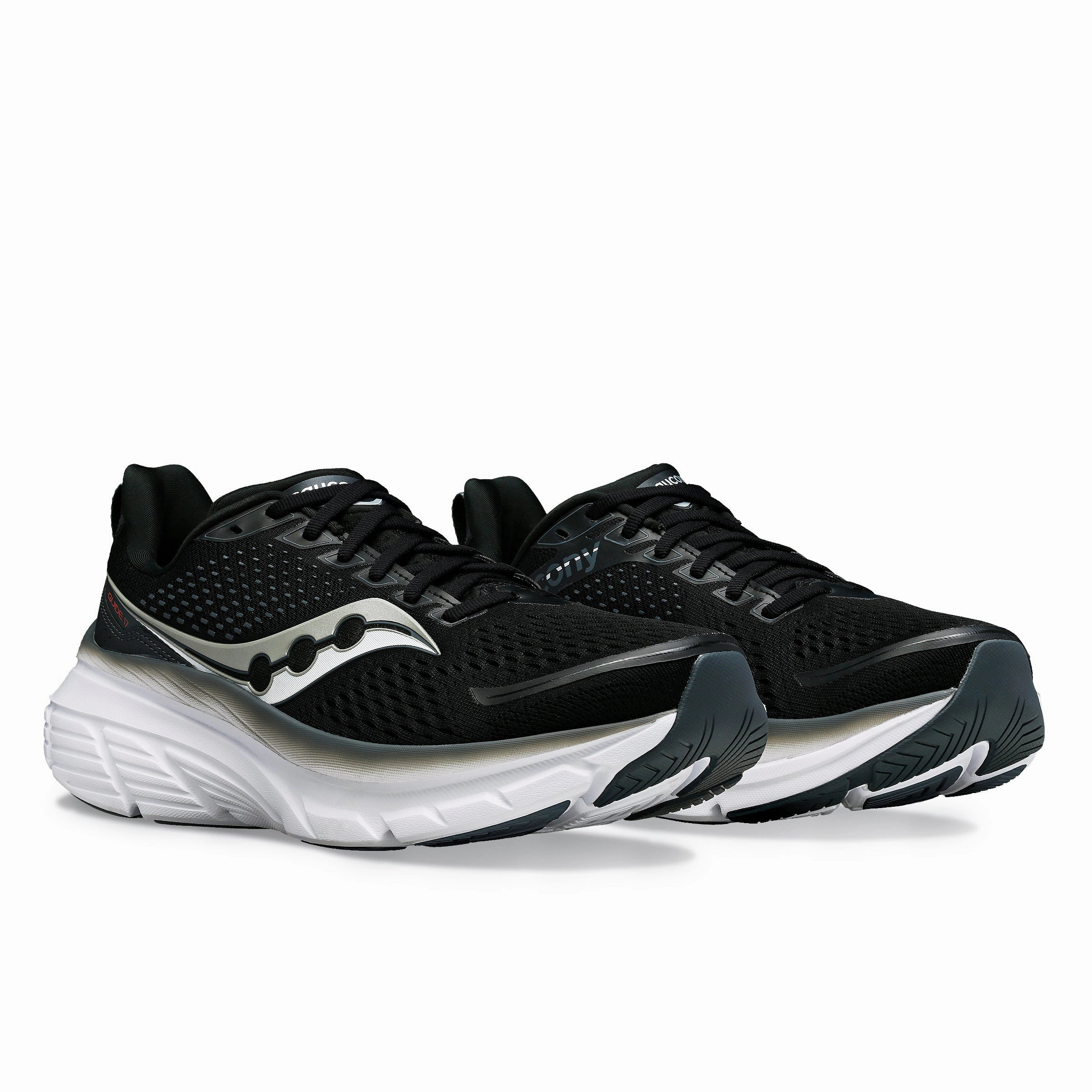 reinforced - areas Saucony Men's Guide 17 Running Shoes Black / Shadow