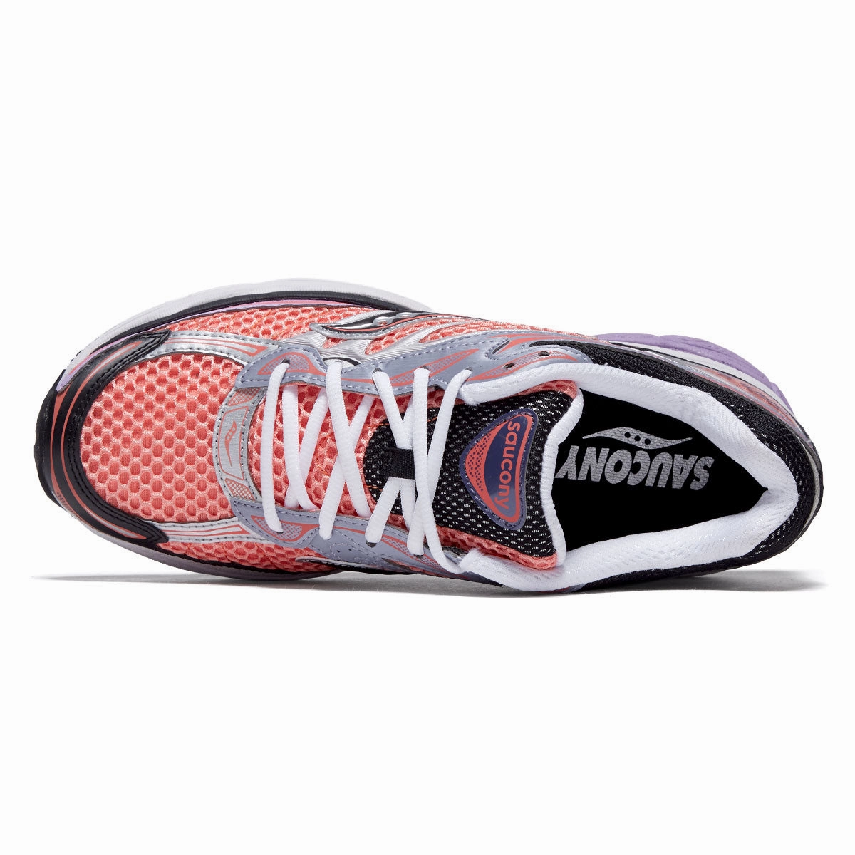 Minimalist Construction Compression Fit Lining Saucony Progrid Omni 9 Shoes - Pink/Purple