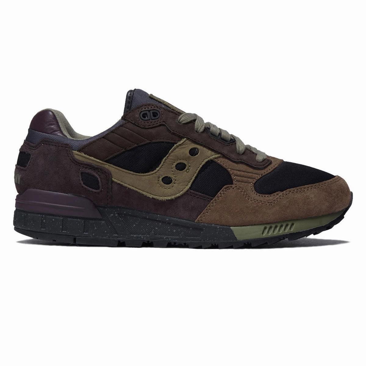 Saucony Shadow 5000 Shoes - Dark Grey/Plum Hyperbolic Logging Cage Ventilation System