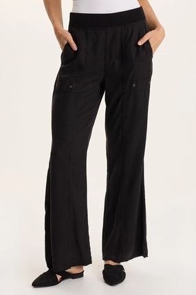 Schyler Soft Twill Wide-Leg Trouser No Gap Waist Light Coverage