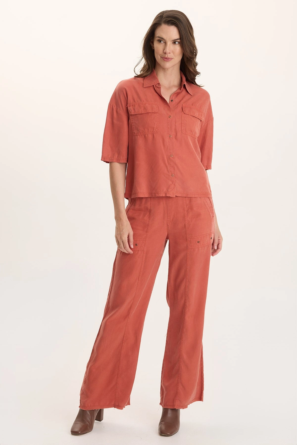 Recycled Polyester Schyler Soft Twill Wide-Leg Trouser