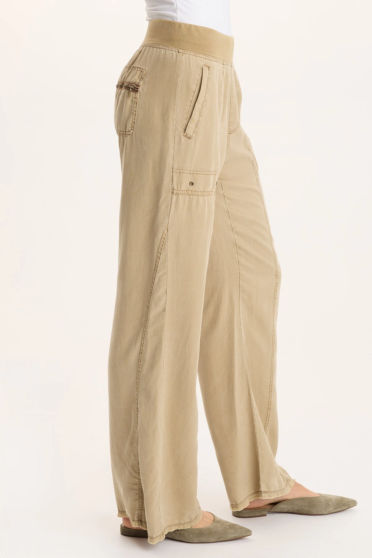 Schyler Soft Twill Wide-Leg Trouser Anti Static Fabric