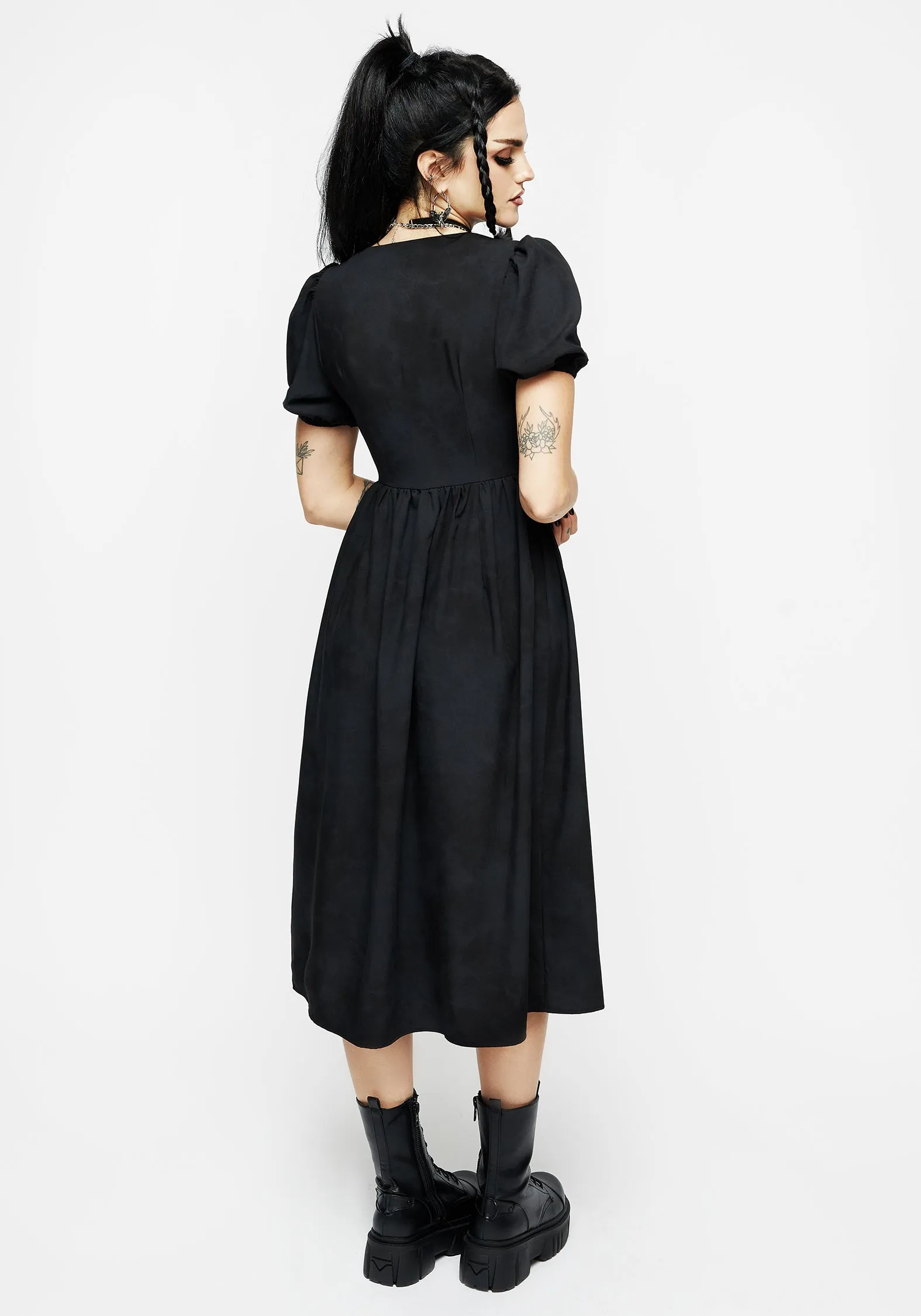 Gladys Button Front Midi Dress Texture Mood