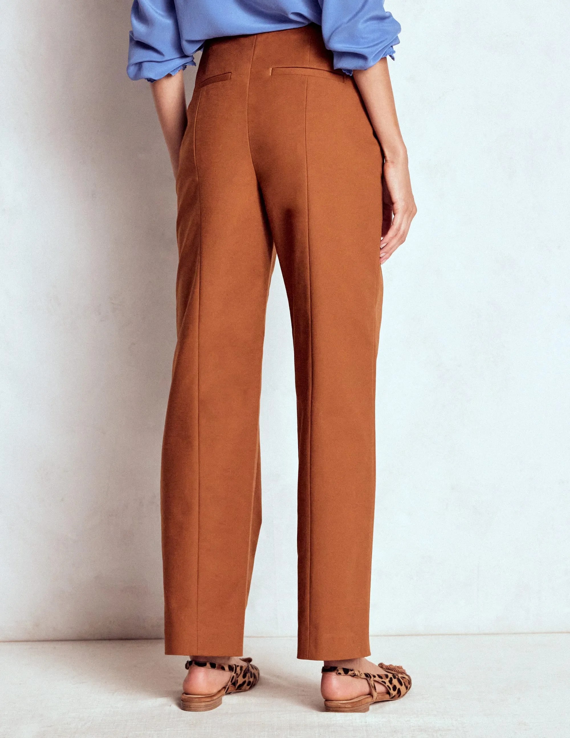 Relax Fit Design Smart 7/8 Trousers-Russet