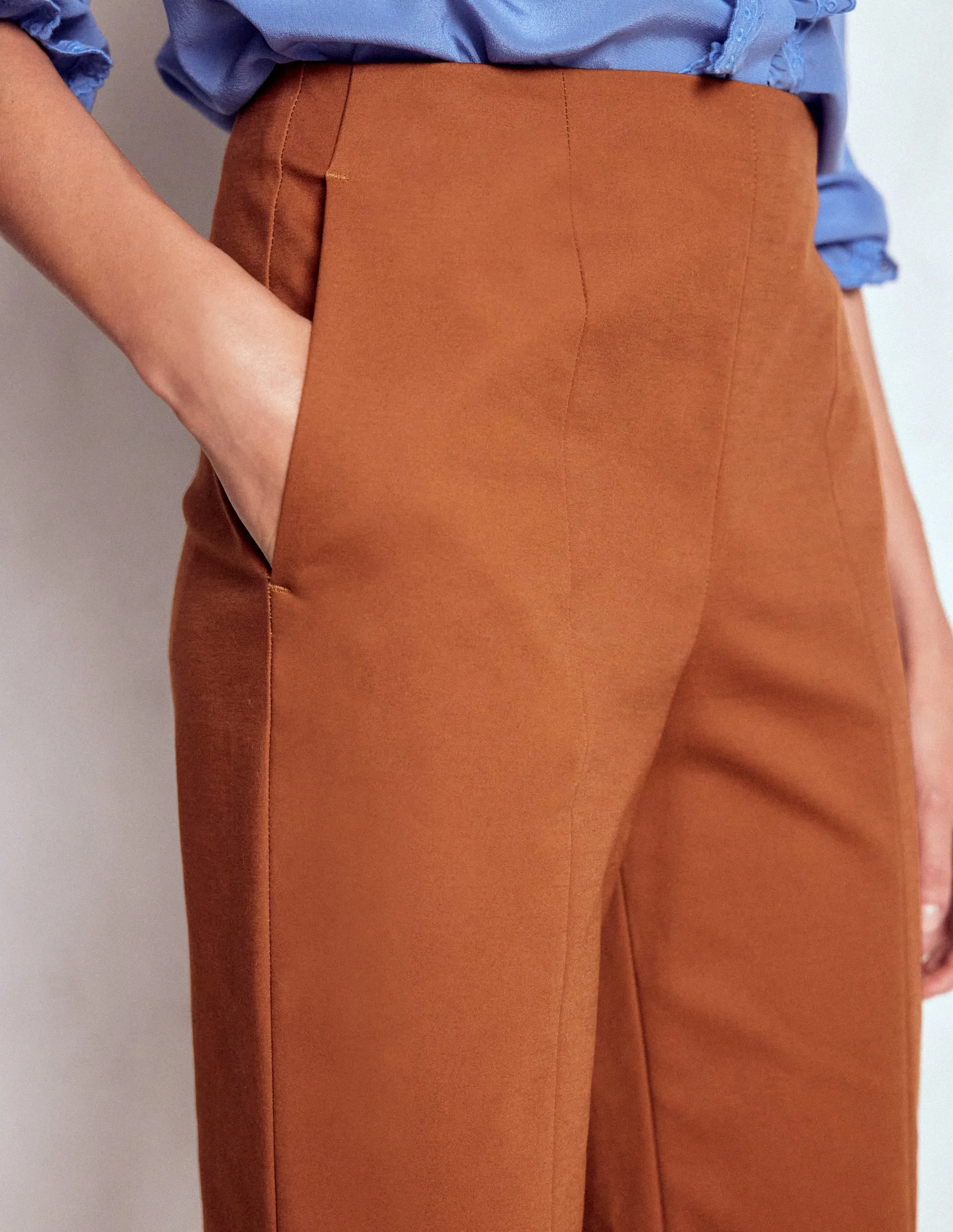 Smart Wear Slim Look Smart 7/8 Trousers-Russet