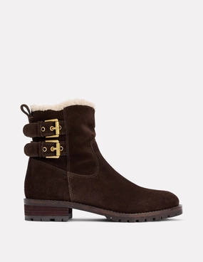 Seamless Comfort All Day Wear Buckle Ankle Boots-Bitter Chocolate