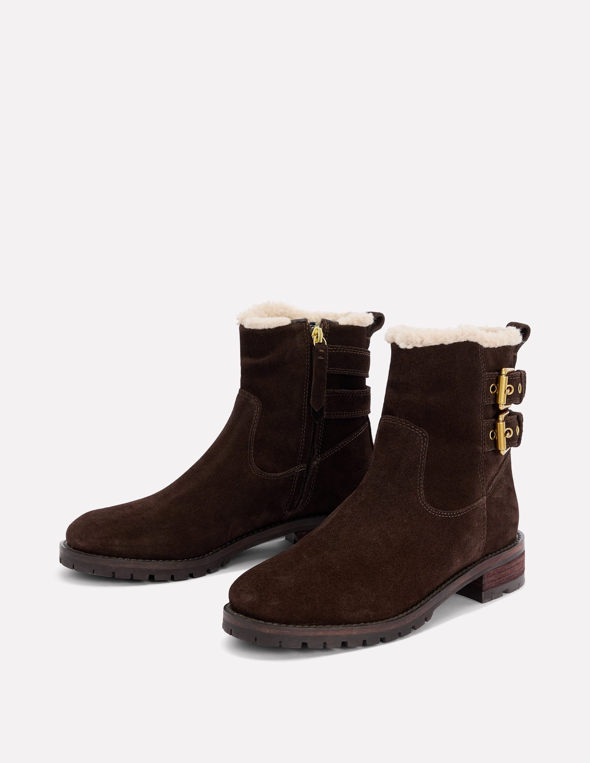 Multi Density Midsole Essential Piece Buckle Ankle Boots-Bitter Chocolate