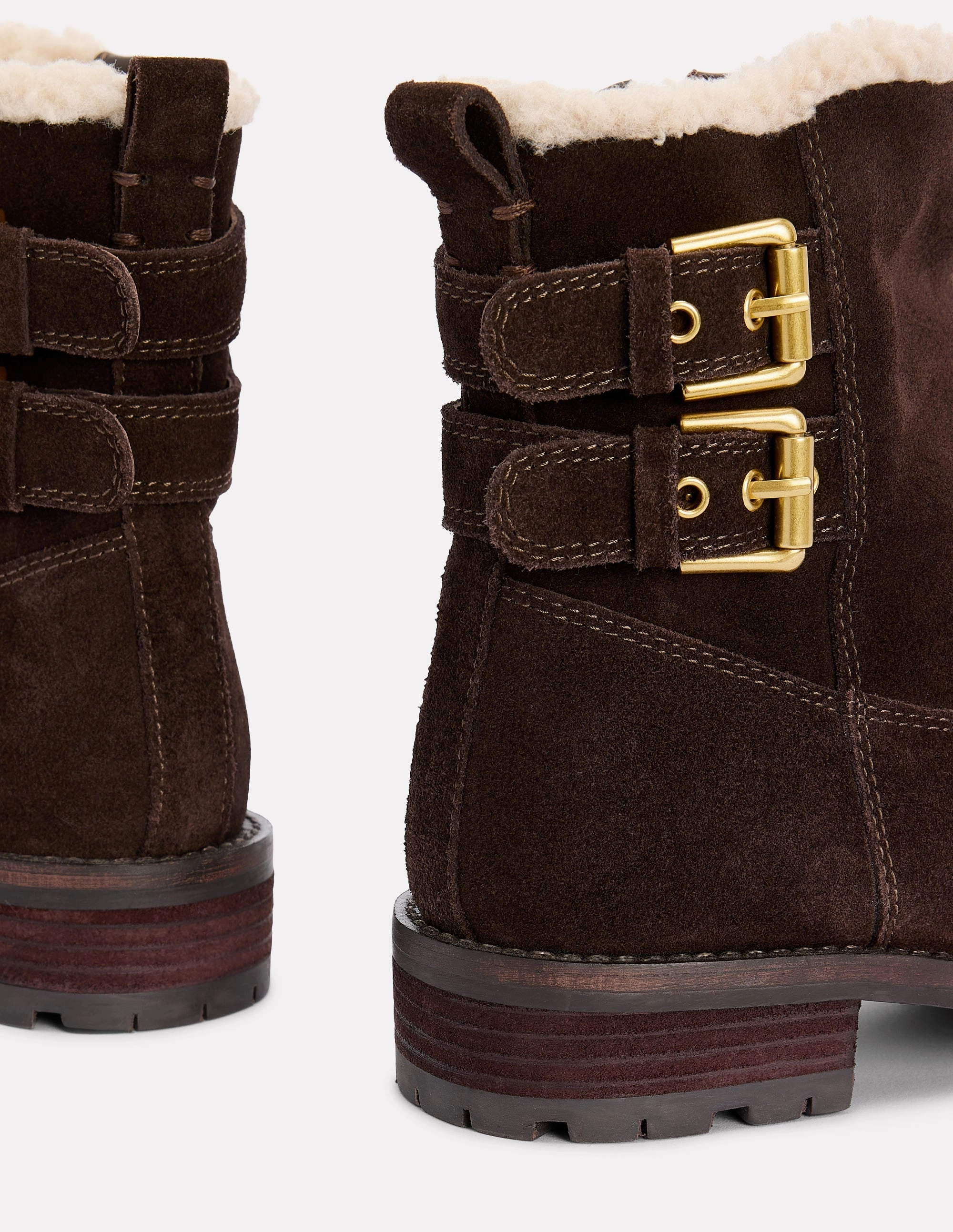 Heavy Duty Performance Buckle Ankle Boots-Bitter Chocolate