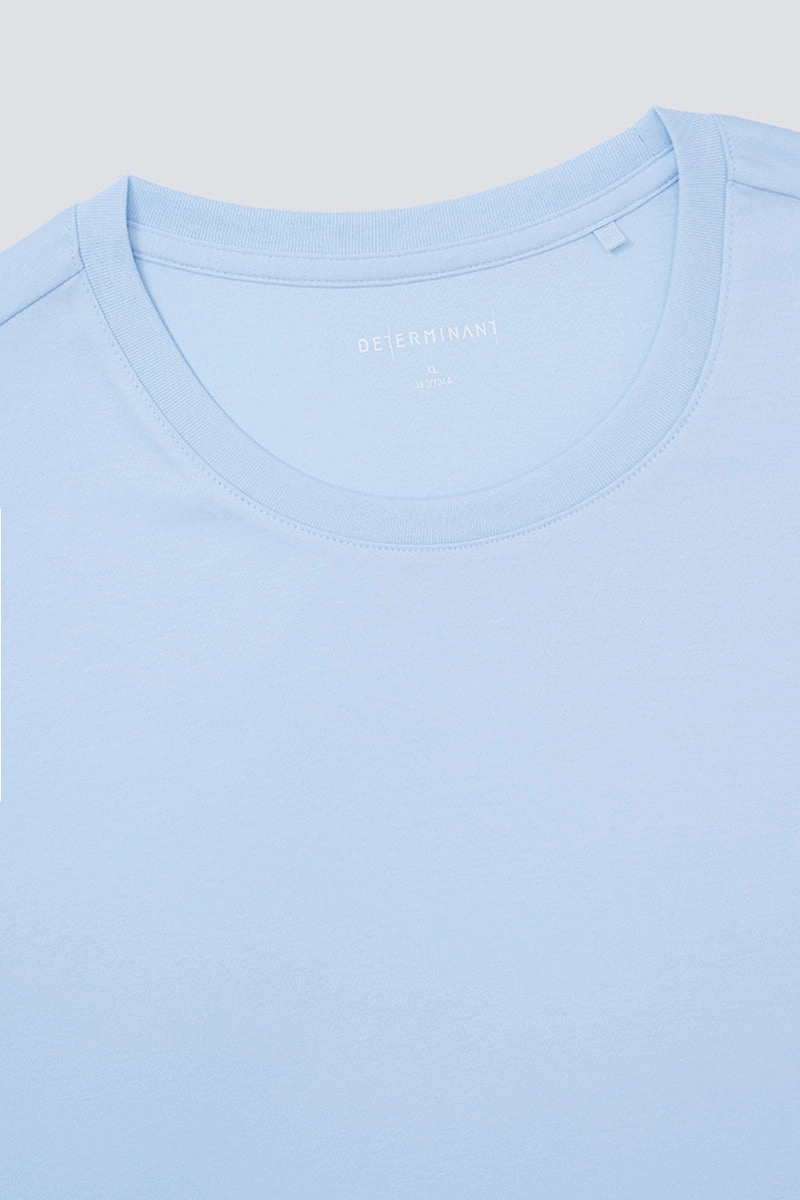 Softex Crew Neck T-Shirt | Light Blue BLFL01 Heathered Fabric Layering Must-Have