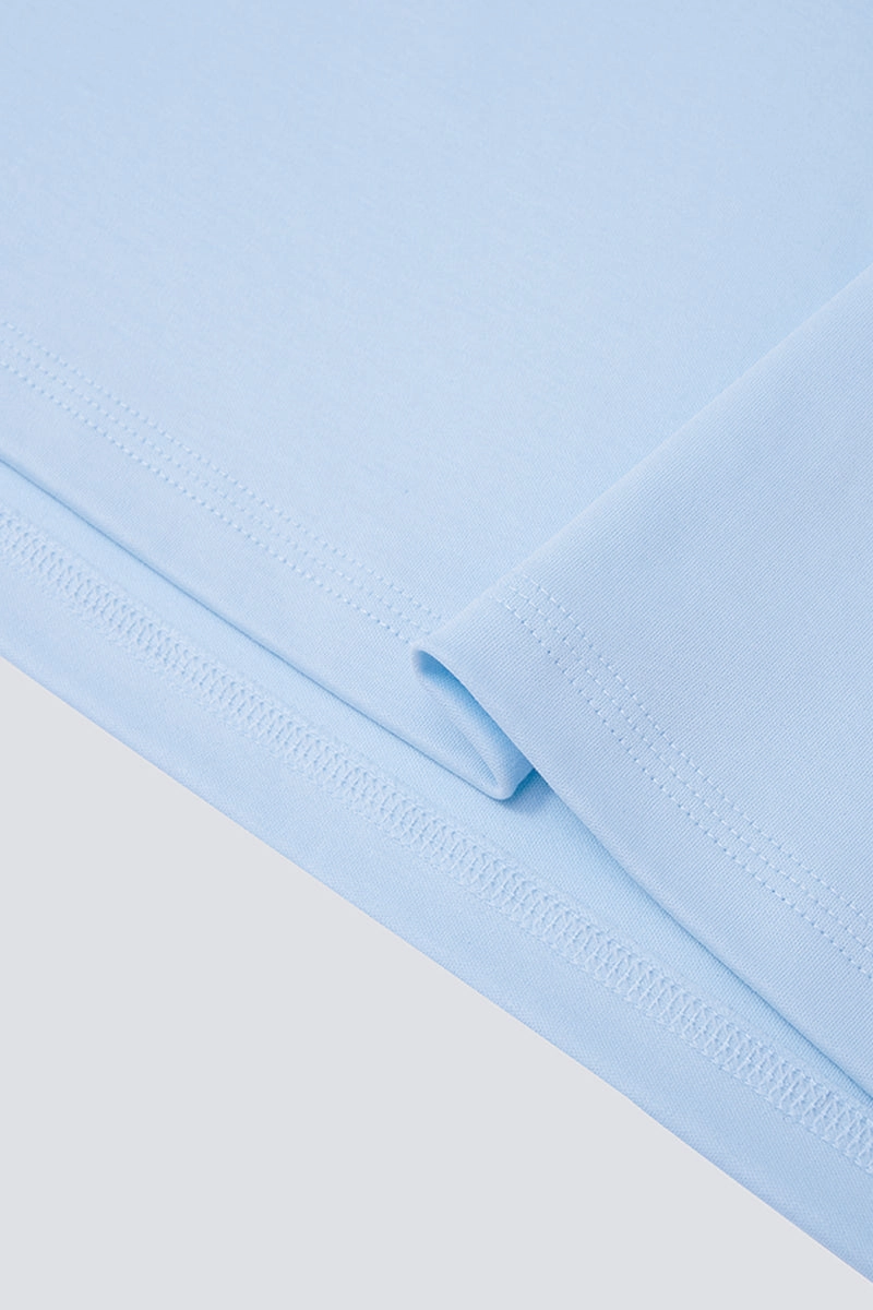Recycled Polyester Thread Perfect Comfort Wear Softex Crew Neck T-Shirt | Light Blue BLFL01