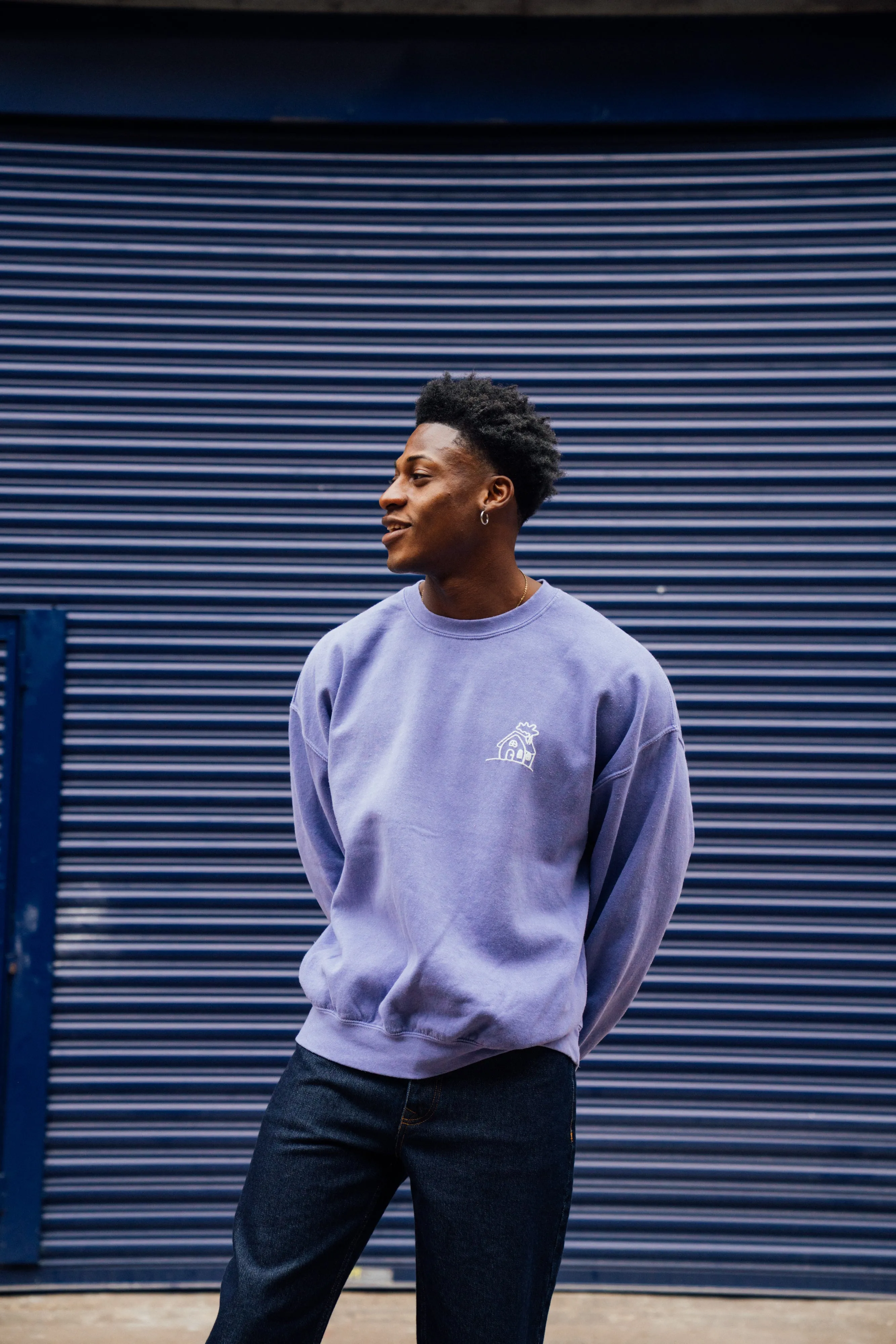 Seasonal Hero 'Building Houses' Vintage Washed Sweater - Navy Fashion Essentials Comfortable Layer