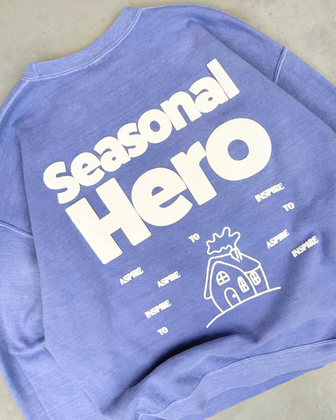 Seasonal Hero 'Building Houses' Vintage Washed Sweater - Navy Minimalist Look