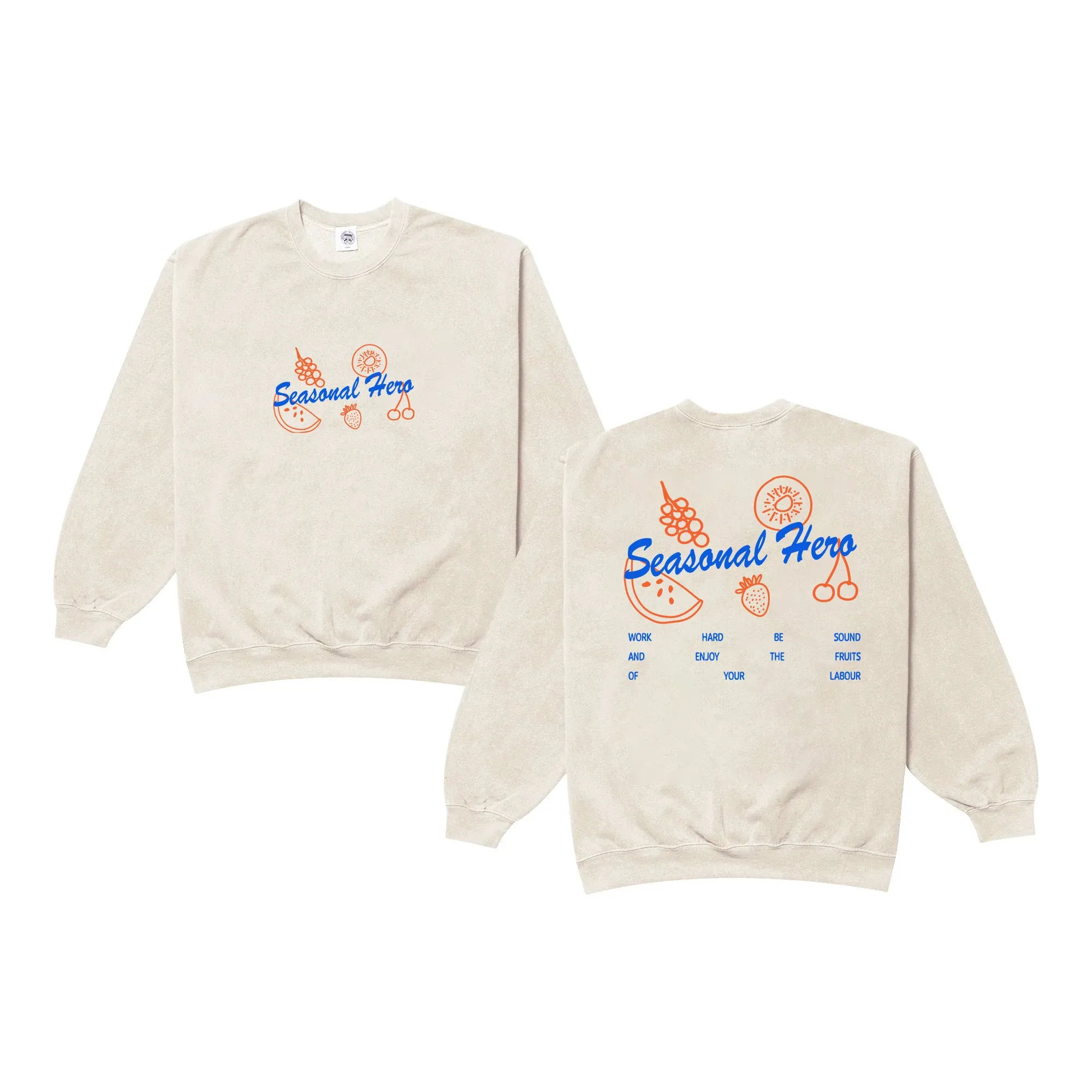 Seasonal Hero 'Fruits Of Your Labour' Vintage Washed Sweater - Cream Cozy Essentials Perfectly Warm