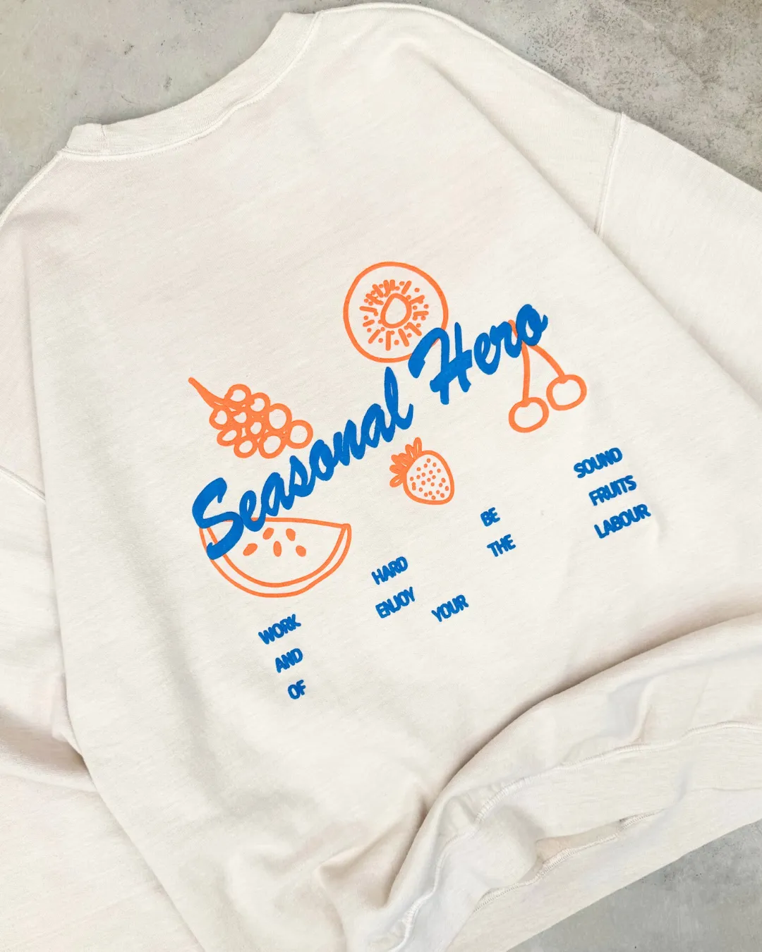 Seasonal Hero 'Fruits Of Your Labour' Vintage Washed Sweater - Cream Soft Warmth